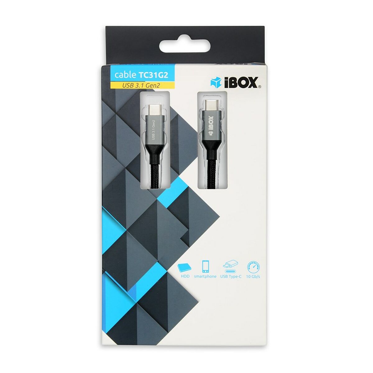 Cabo USB C Ibox IKUMTC31G2 Preto 0,5 m
